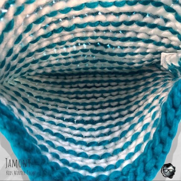 NORDIC DOUBLE-POM BEANIE SOFT KNIT STRIPED SKI HAT POM POM IN TEAL NO ITCH - Picture 3 of 3